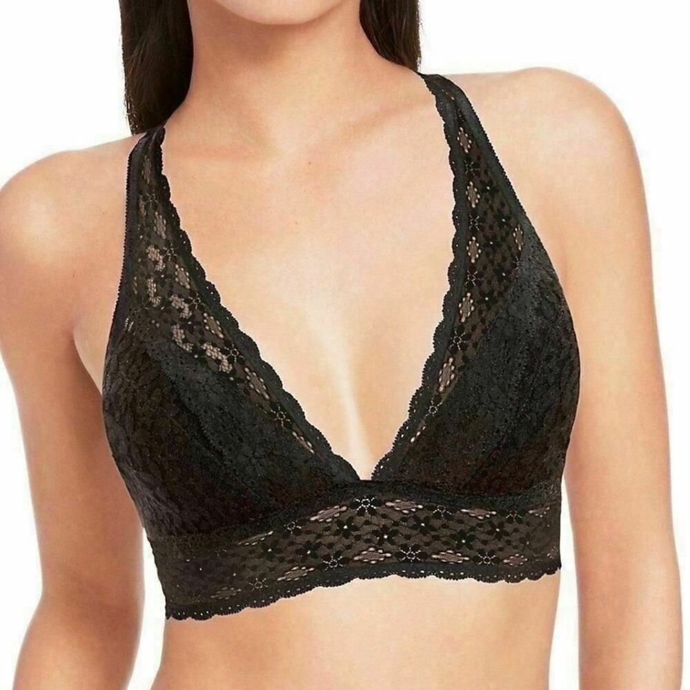 Wacoal 811205 Halo Lace Wireless Triangle Bralette Size 38 Black